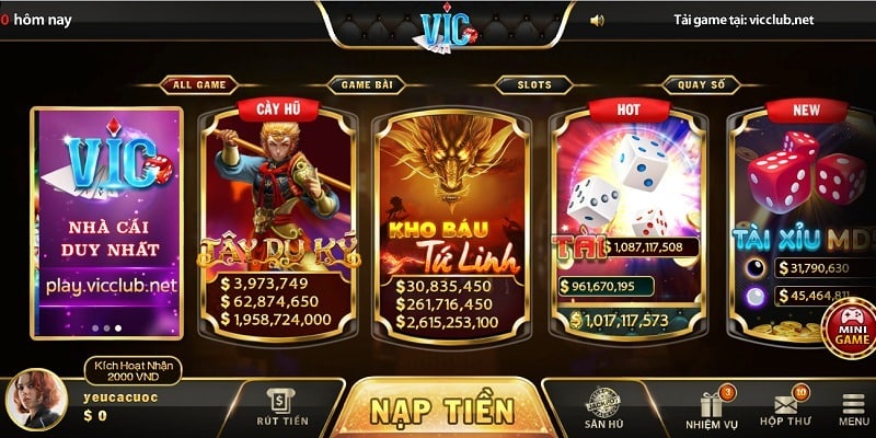 Khám phá những sảnh game đỉnh cao tại VIC99 2025